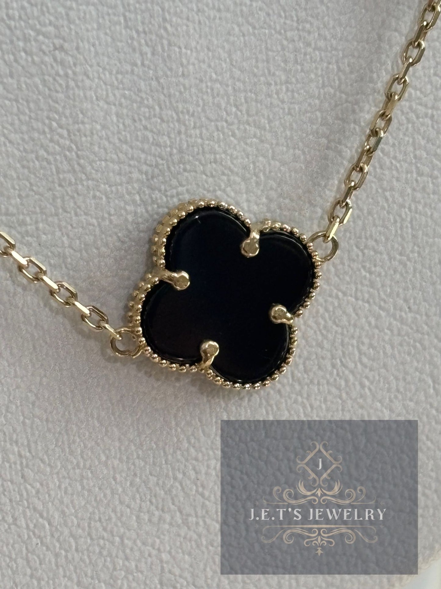Black Floral Design Necklace