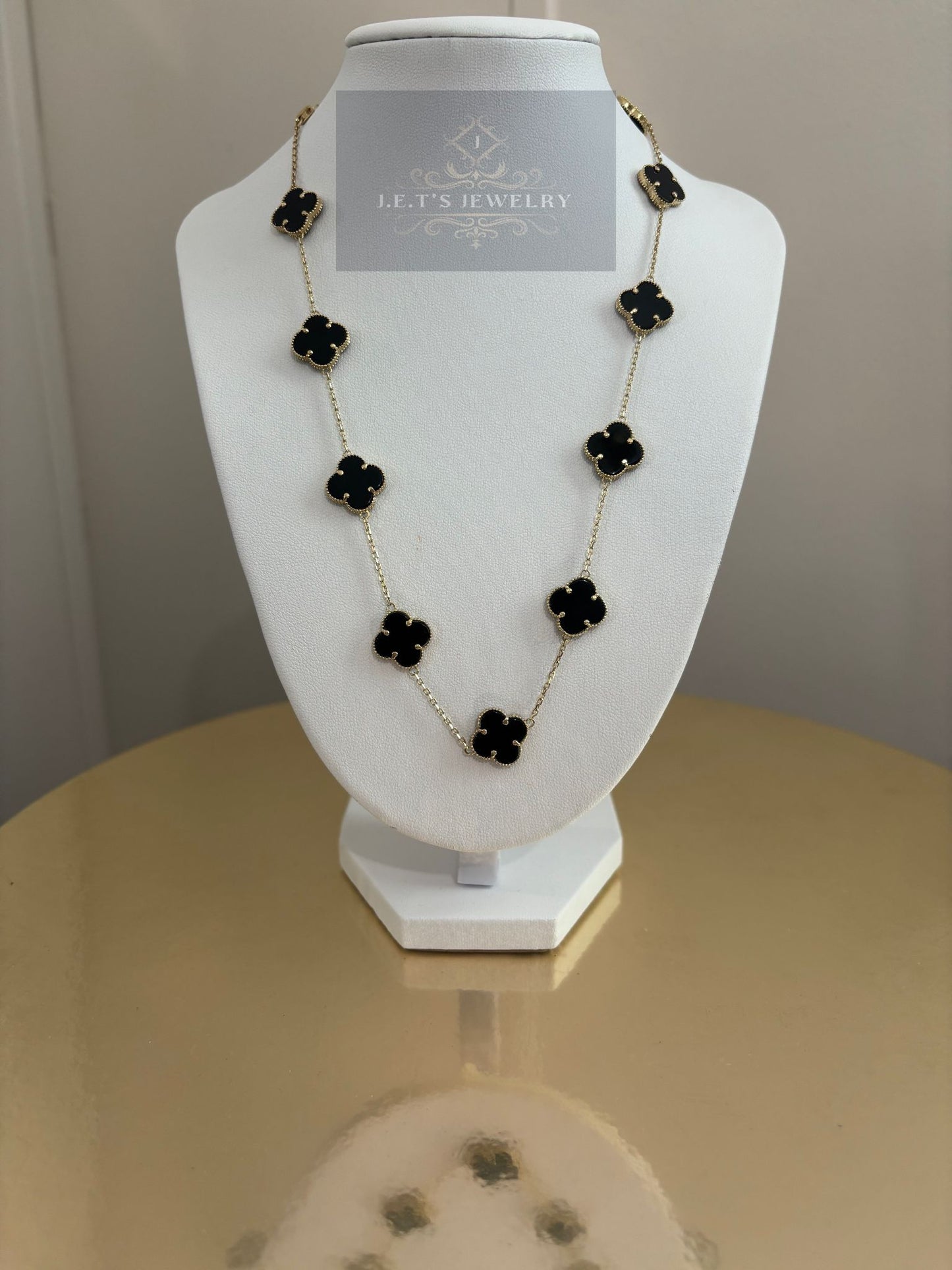 Black Floral Design Necklace