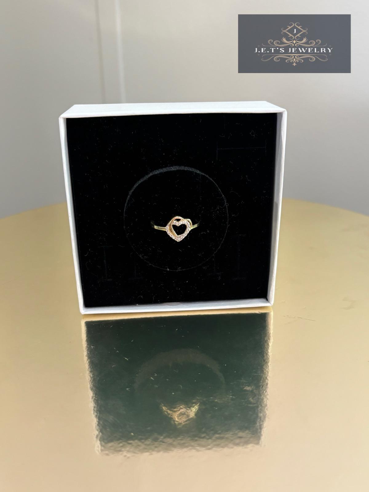 J.E.T'S JEWELRY Gold  Double heart Ring