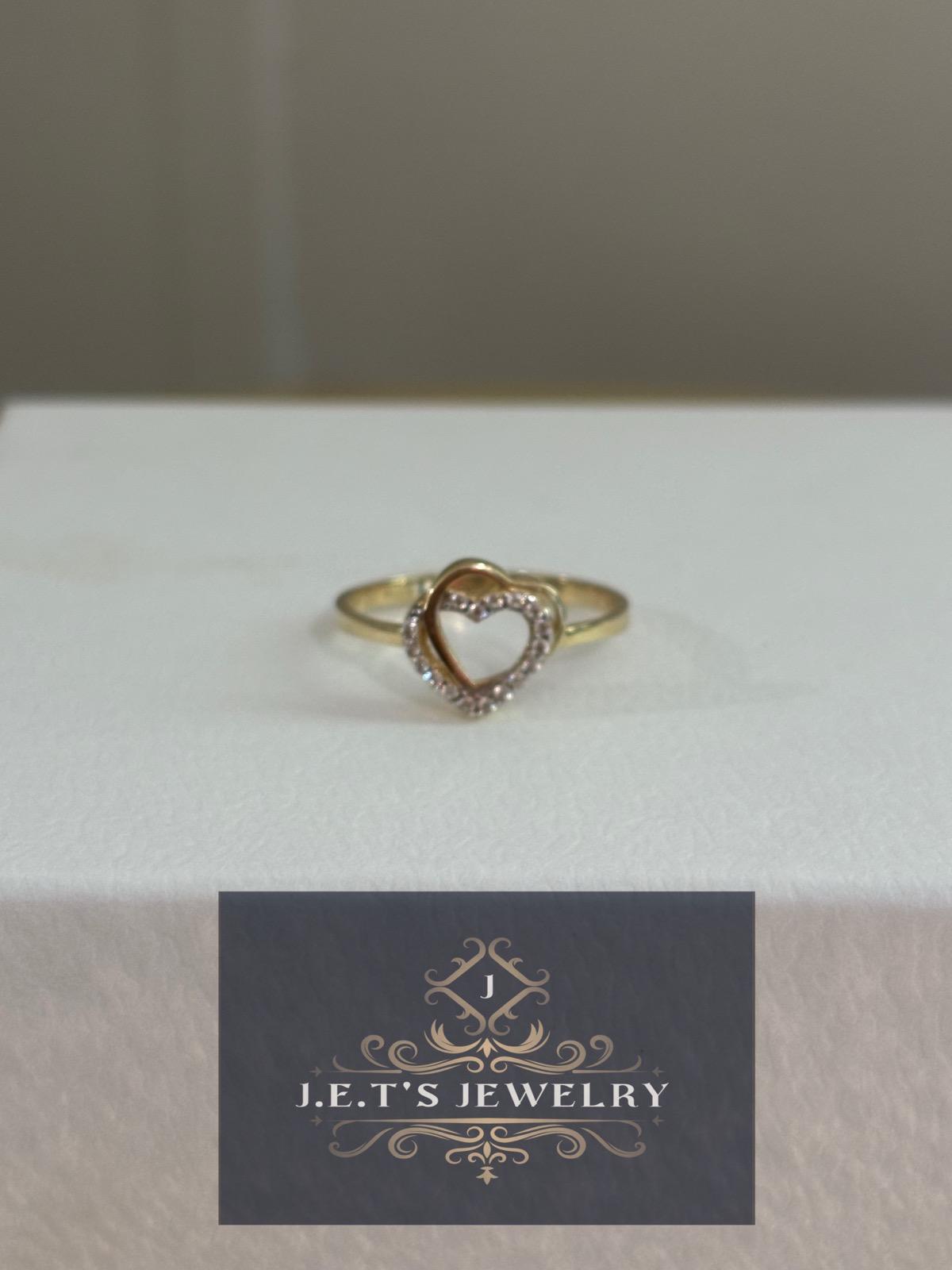 J.E.T'S JEWELRY Gold  Double heart Ring