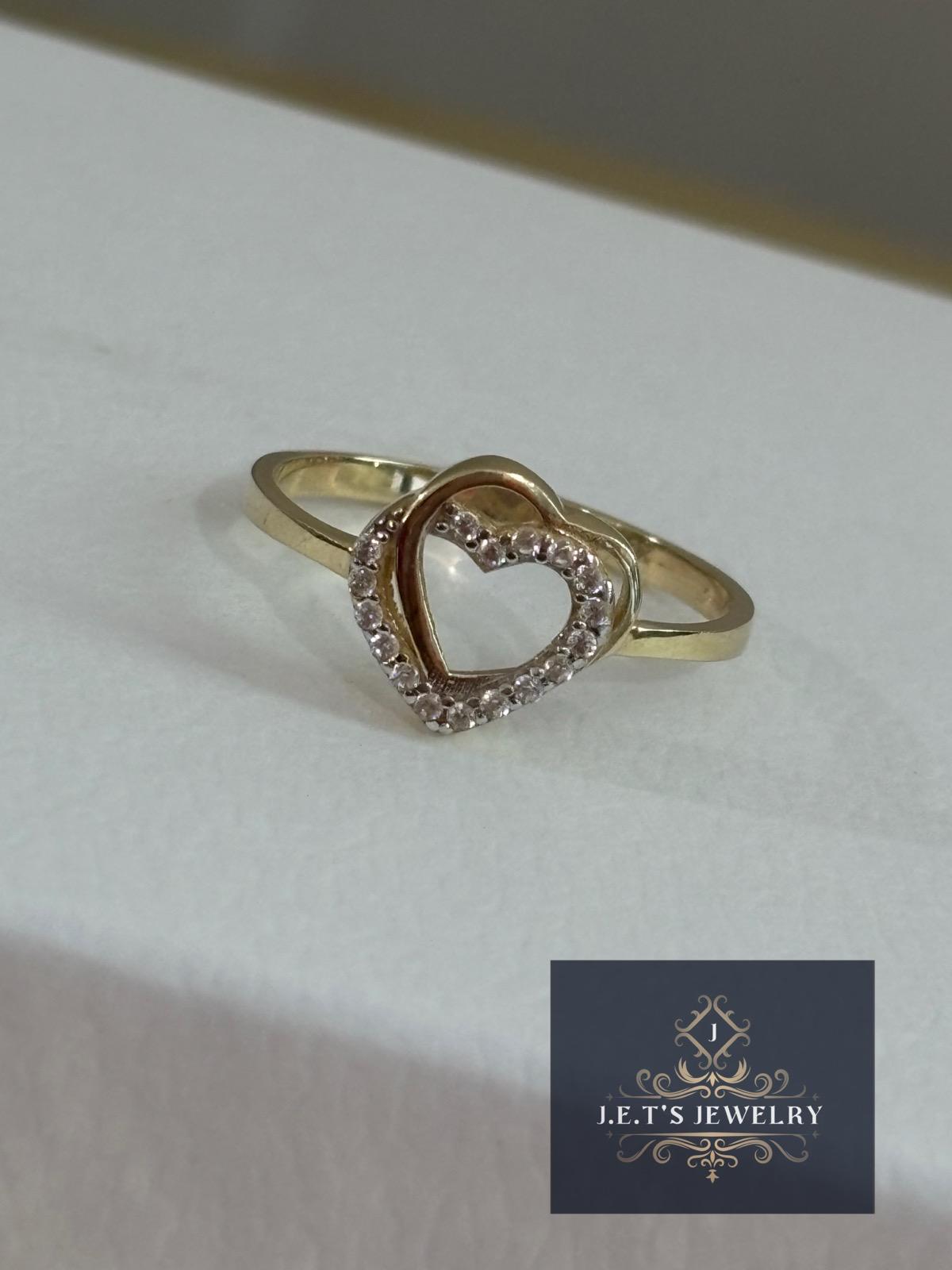 J.E.T'S JEWELRY Gold  Double heart Ring