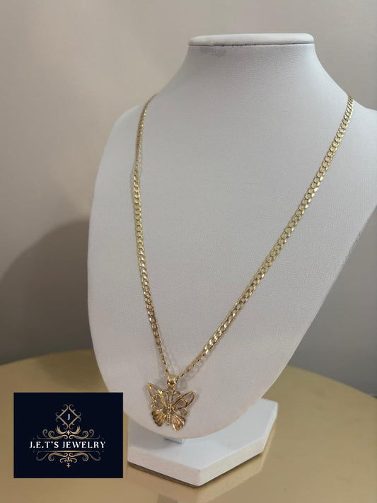 J.E.T'S JEWELRY Gold butterfly Necklace